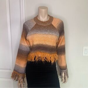 Zara Fringed Boxy Knit Stripe